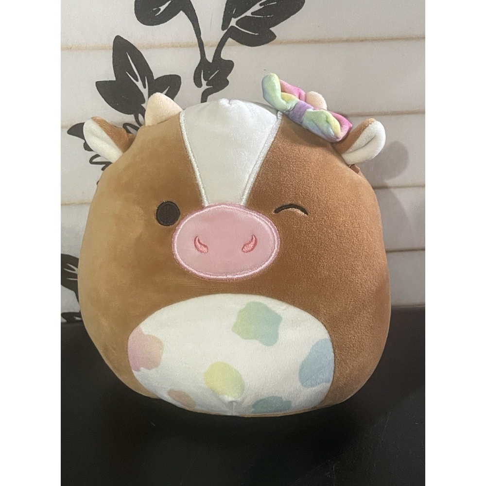 Original Easter Squishmallows Small Griella The Cow Winking Plush Squishmallow